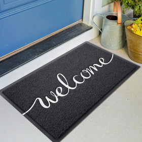 KILOCOCO welcome mat front door traps dirt and mud; ideal for entryways.