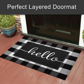KILOCOCO welcome mat showing hello embossing for a clean entry