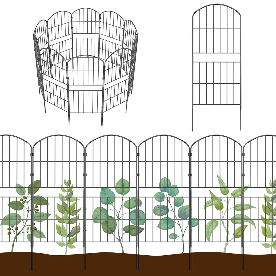 Kimazo arched decorative garden fence panel increases curb appeal while protecting flower beds