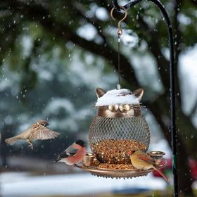 KIMCHOMERSE easy-fill clamshell lid simplifies refilling bird feed.