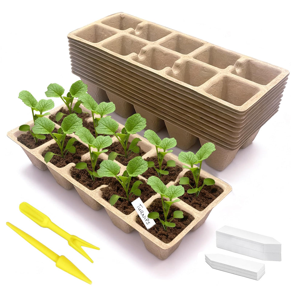 Kimdozee 120-cell seed starter tray for organized germination and sturdy seedling development.