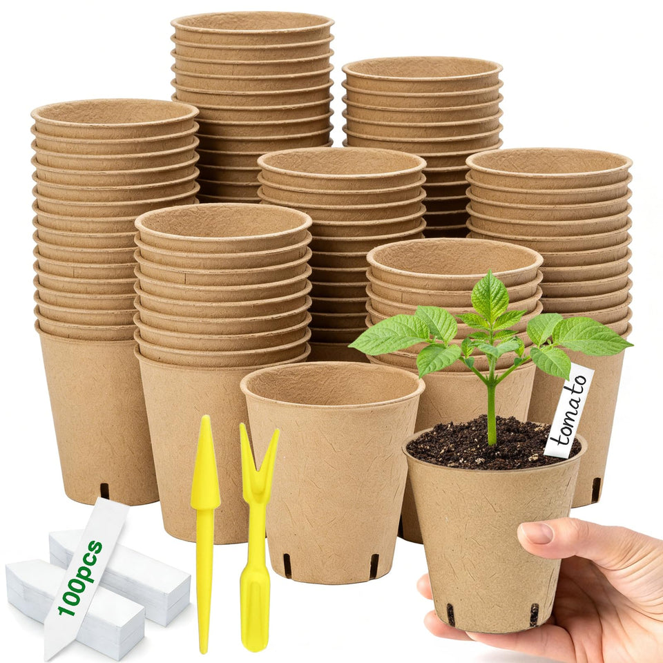 Kimdozee peat pots with drainage holes for healthy starter seedlings.