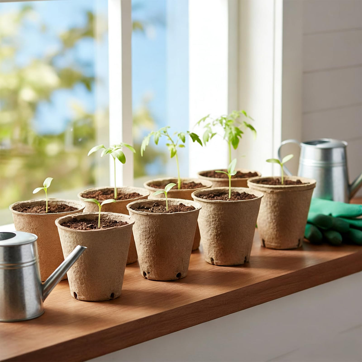 Kimdozee seed start kit in a greenhouse or classroom setting.