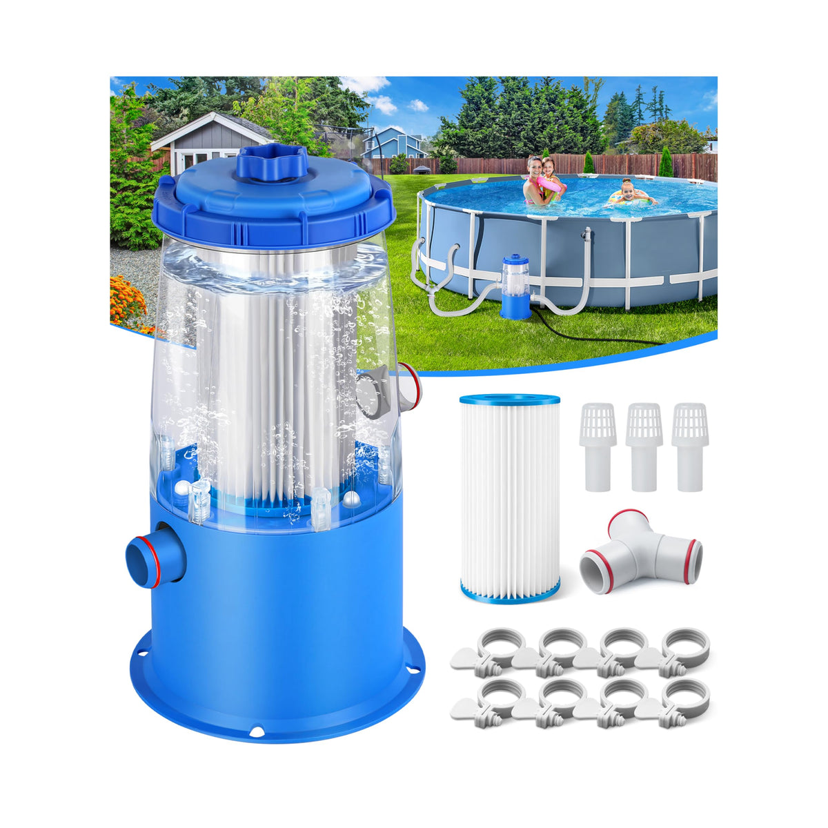 KimFilter 1000 GPH pump front view with visible filtration status