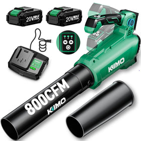 KIMO cordless leaf blower visual panel shows mode options for precise control