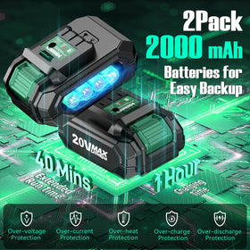 KIMO two-pack battery arrangement enabling extended runtime.