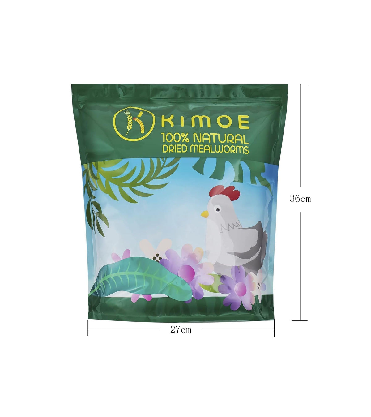 Kimoe dried mealworms close-up highlights natural protein for poultry.
