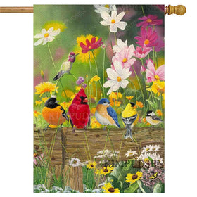 KIMPUDSEN hummingbird spring garden flag front view enhances curb appeal outdoors.