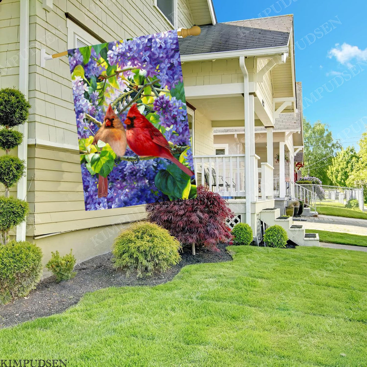 KIMPUDSEN outdoor decor yard flag enhances decks patios and gardens with charm