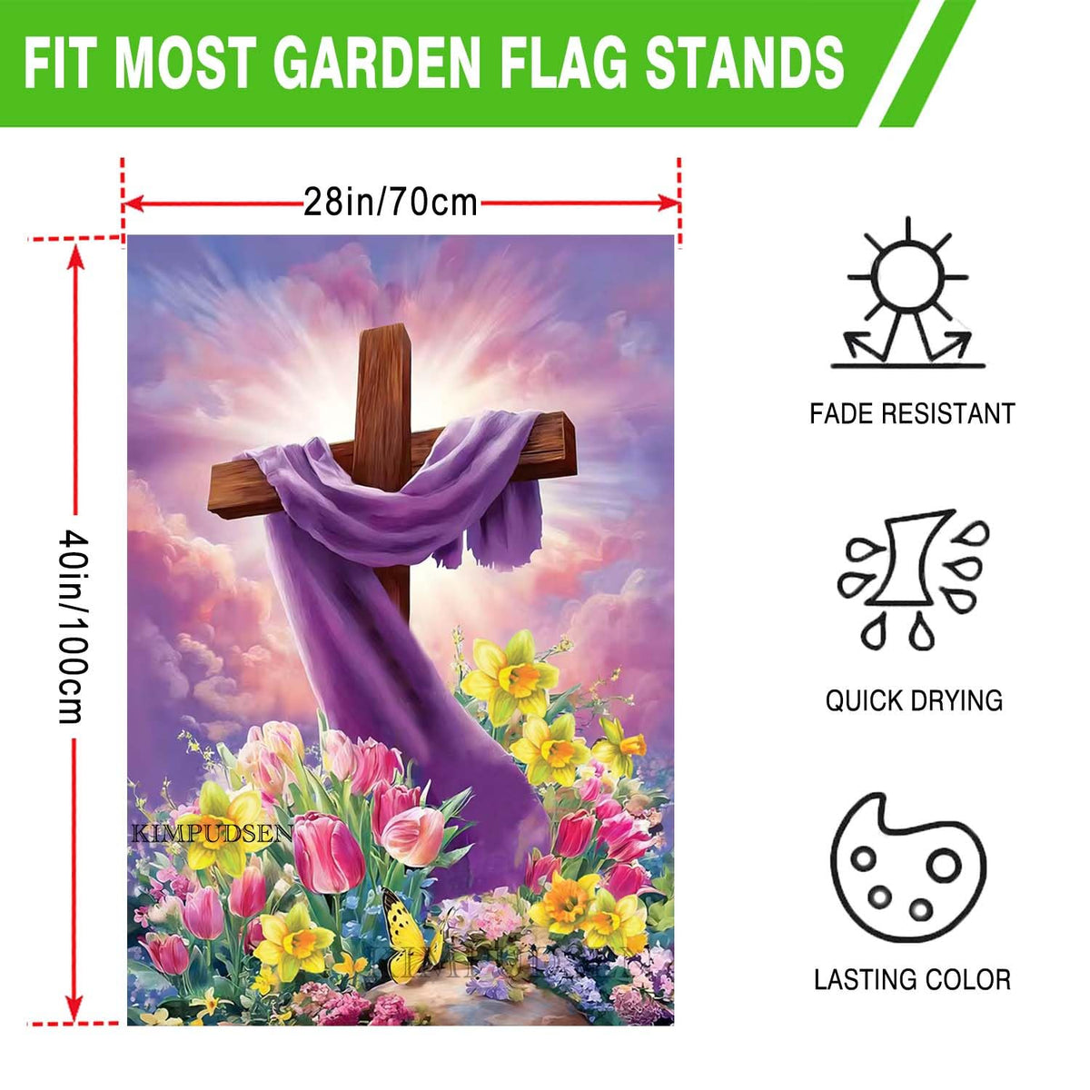 KIMPUDSEN porch garden flag brightens outdoor entryways