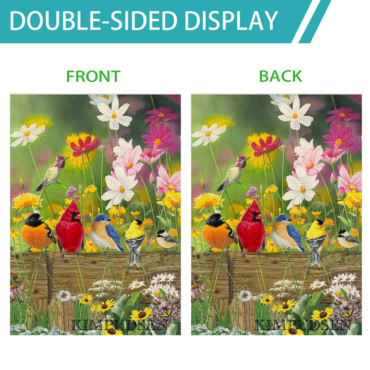 KIMPUDSEN spring decor flag adds festive atmosphere to patio or garden.