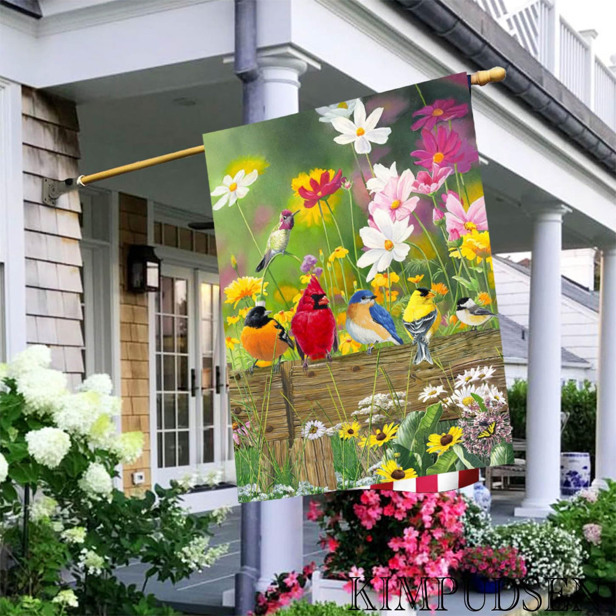 KIMPUDSEN large 28x40 flag fits standard banner stands.