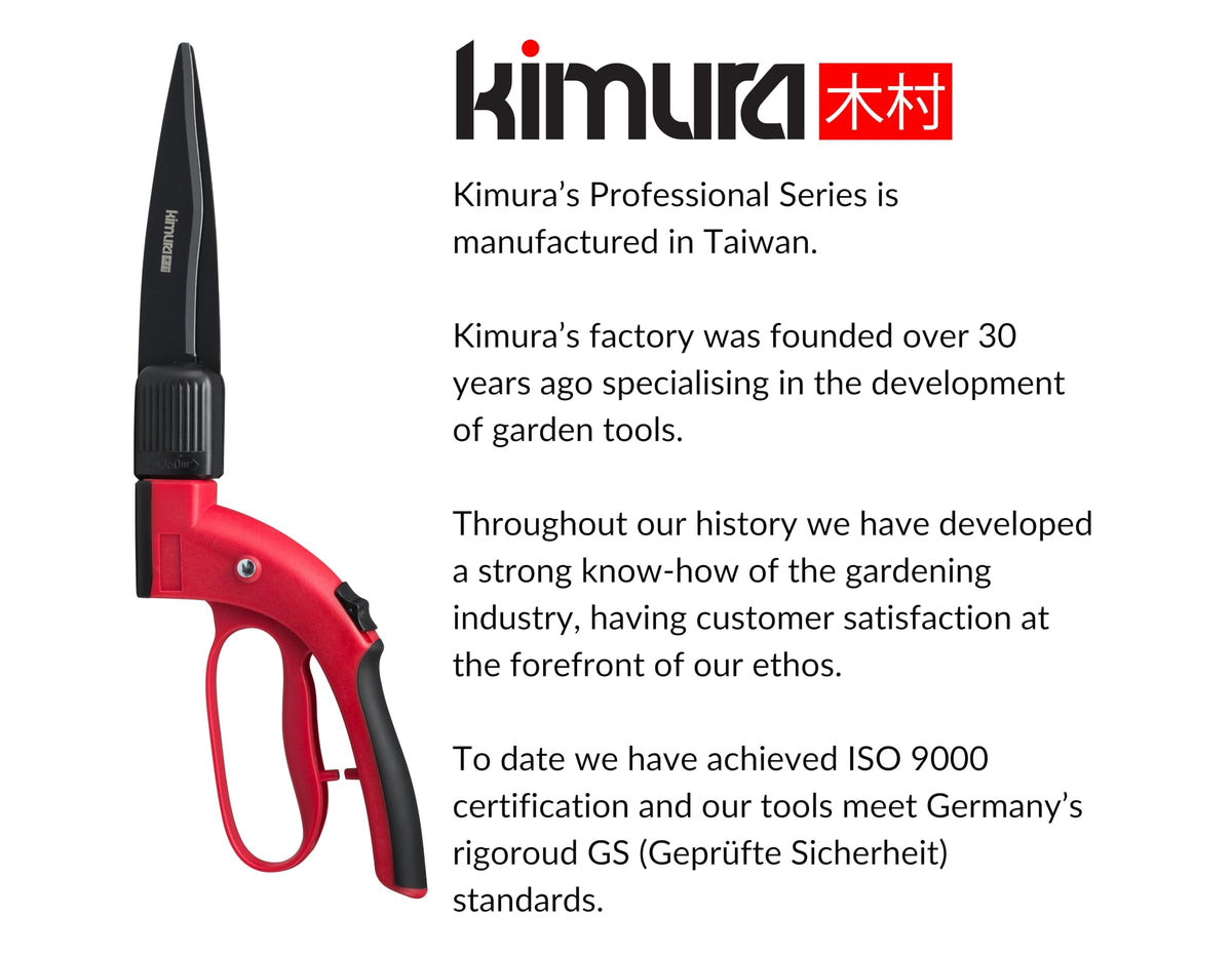 Kimura Pro Grass Shears reinforced ABS construction for durable gardening tool.