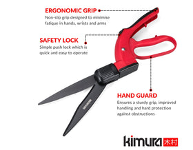 Kimura Pro Grass Shears SK5 steel blades stay sharp for long-lasting performance.