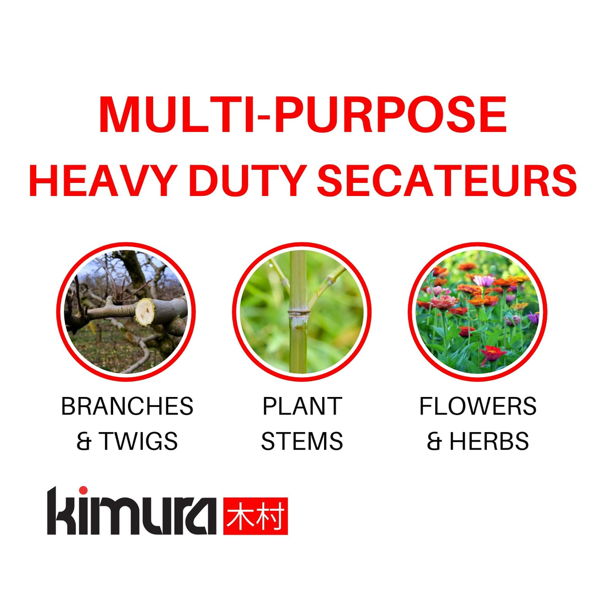 Kimura Samurai anti-rust coated riveted handles ensuring durability.