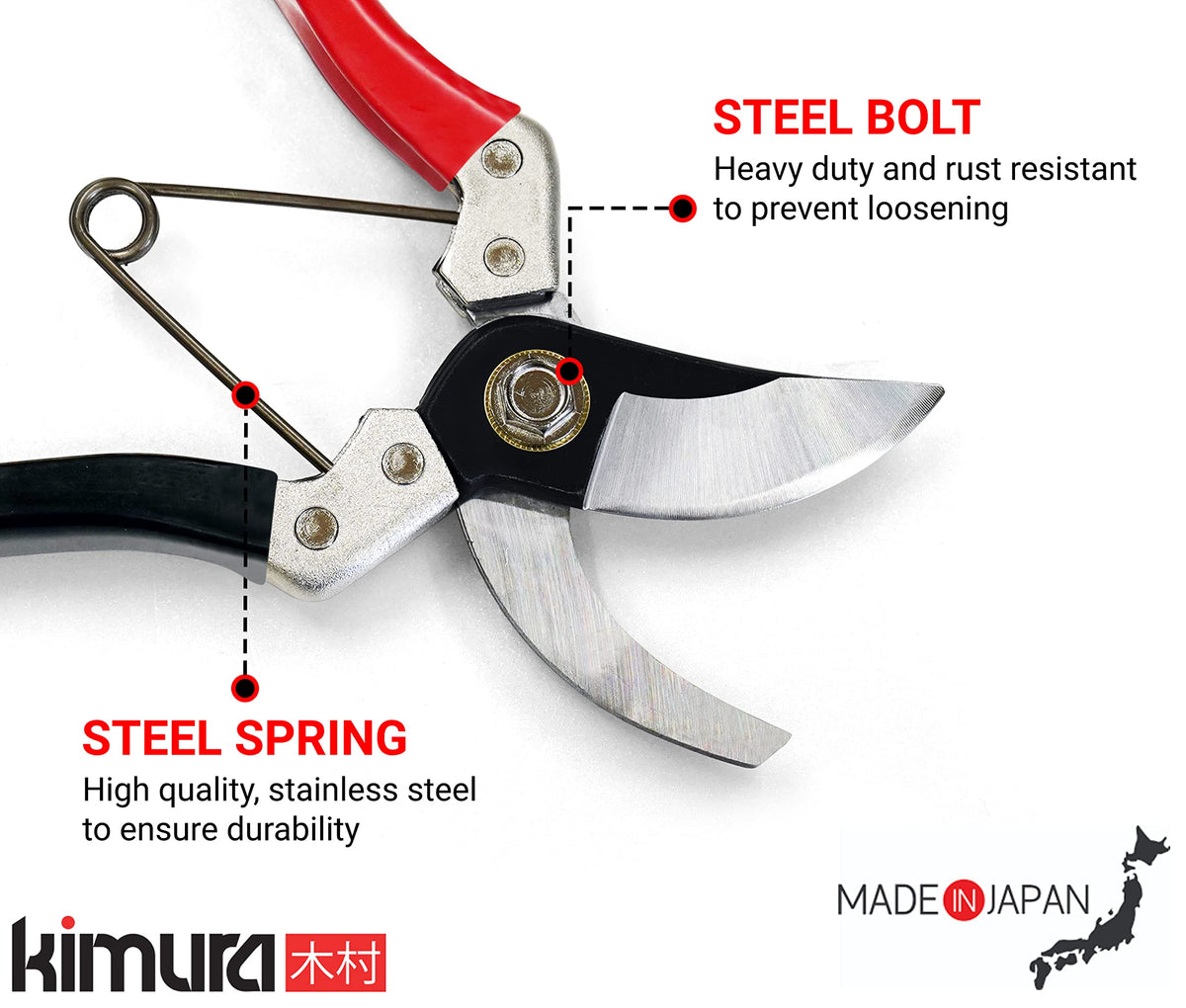 Kimura Samurai safety lock engaged for quick one-thumb operation.