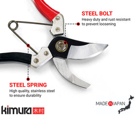 Kimura Samurai safety lock engaged for quick one-thumb operation.
