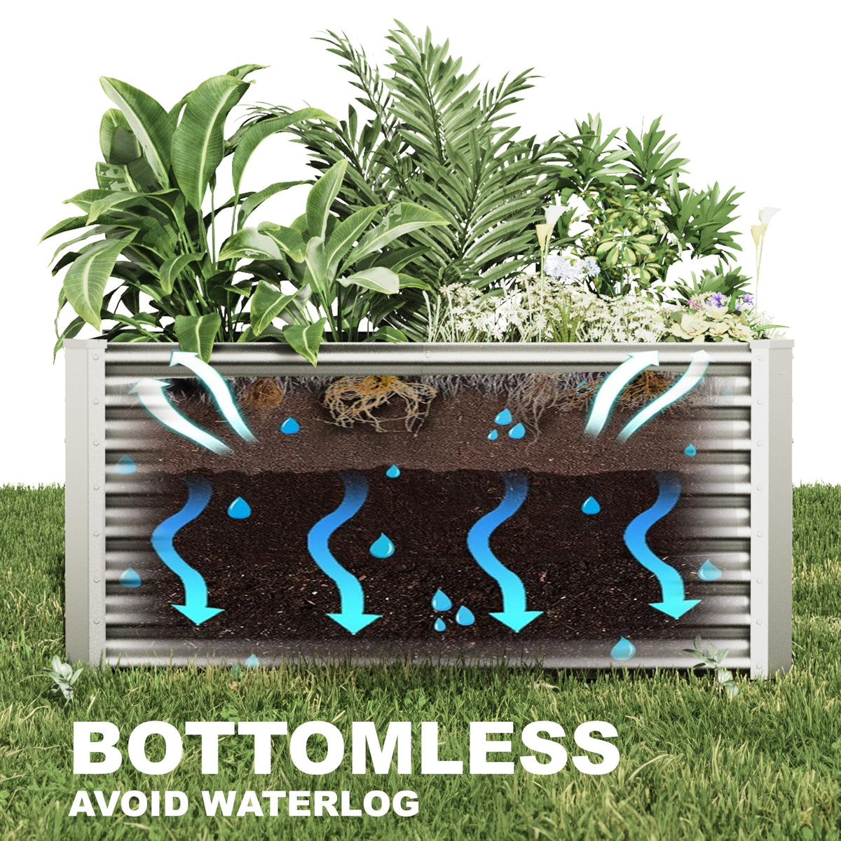 Kinddeer rust-resistant coating protects planters against outdoor corrosion.