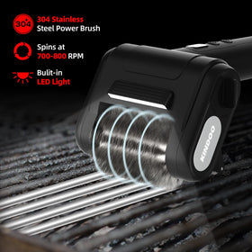 Kindoo electric grill brush ergonomic grip to reduce fatigue.