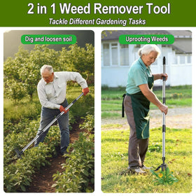 KINFIDTOW 2-in-1 weeder hoe head cuts roots and loosens soil