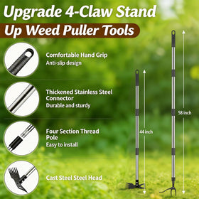 KINFIDTOW adjustable handle shows 16-58 inch range for comfortable gardening