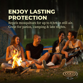 King Mosquito Coils beach-and-camping setup offers portable protection.