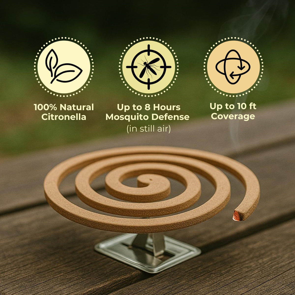 King Mosquito Coils citronella-scent emits a pleasant outdoor aroma.