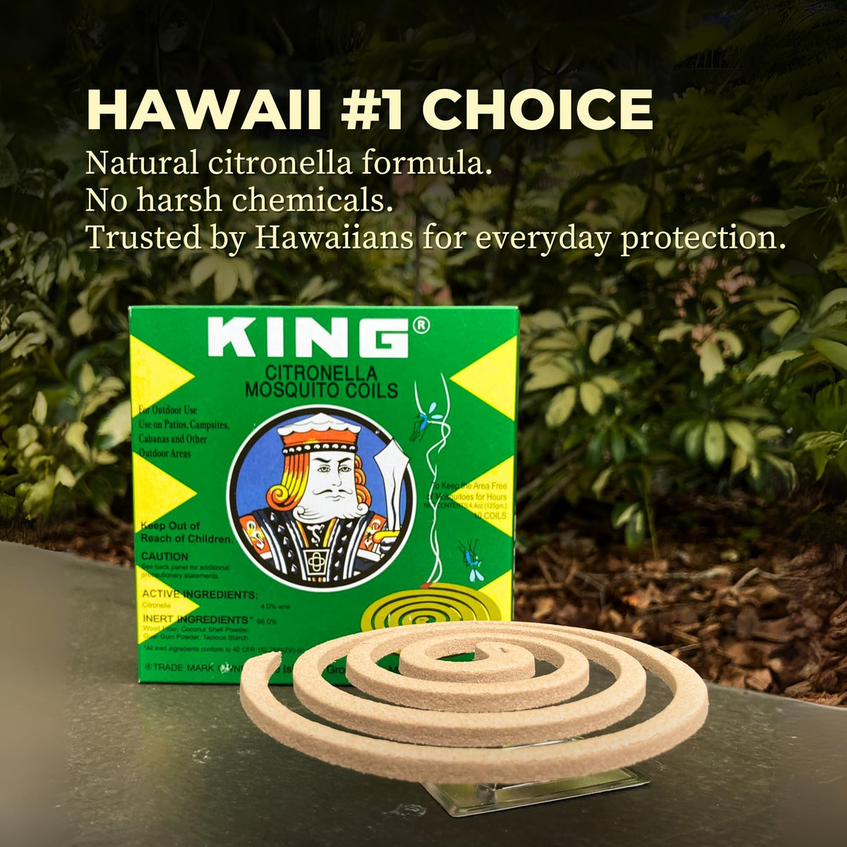 King Mosquito Coils metal-stands-included elevates and stabilizes coils.