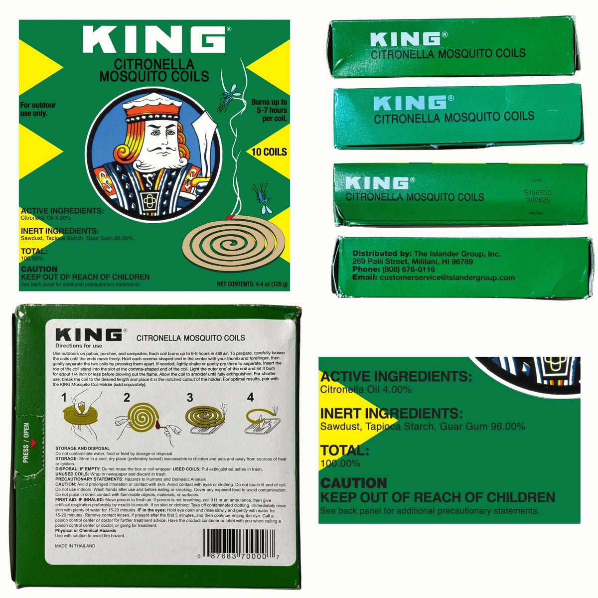 King Mosquito Coils natural-formula highlights plant-based protection.