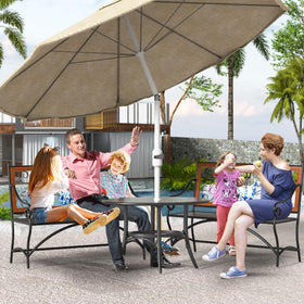 KINGBO butterfly-pattern backrest adds retro charm to outdoor spaces.