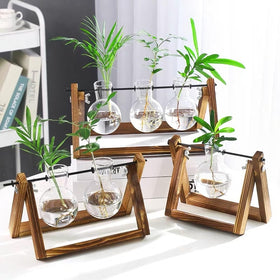 Kingbuy retro wooden stand detail adds rustic charm to home office