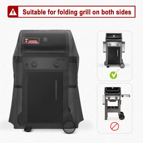 Kingkong 7105 grill cover side view shows form-fitting design and straps.