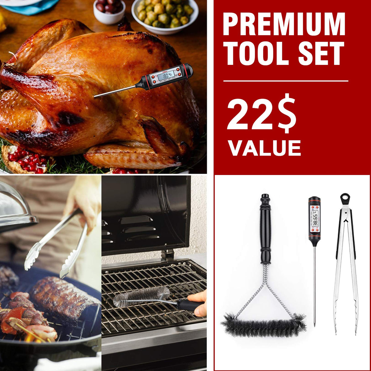 Dimensions 52x26x43 inches provide broad coverage for compatible grills.