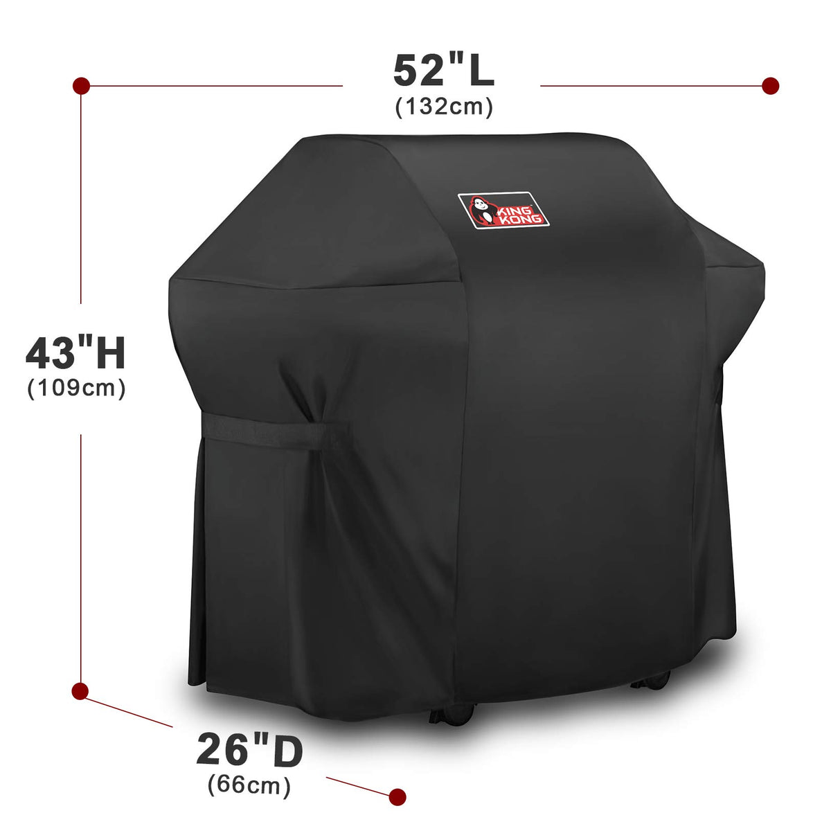 Heavy-duty polyester fabric resists water and heat for Kingkong cover.