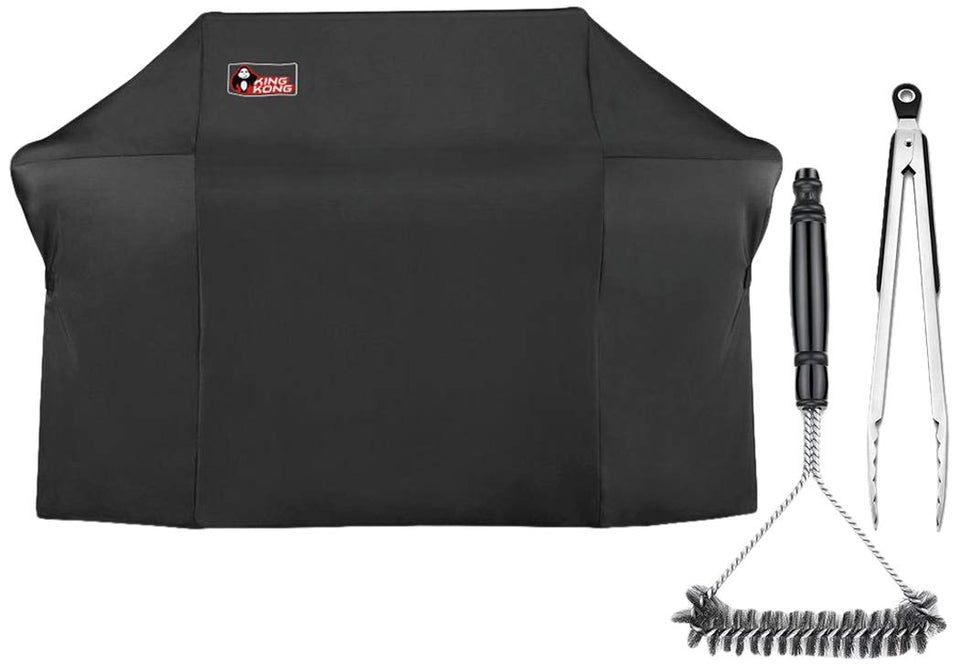 Kingkong 7109 premium grill cover - front view protects Weber Summit 600-Series from wind and rain