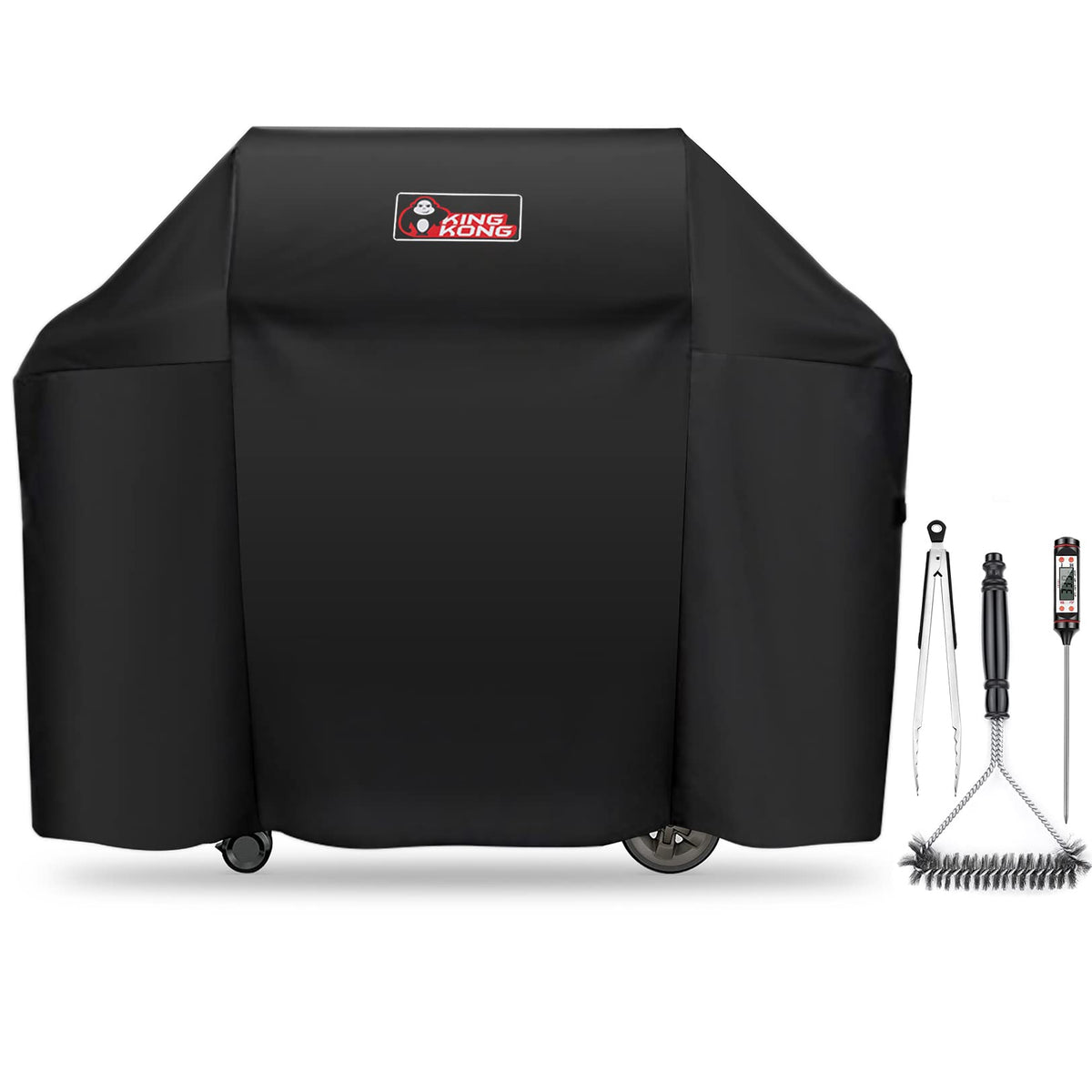 Kingkong 7130 grill cover on Genesis II 3-burner protects from rain and sun