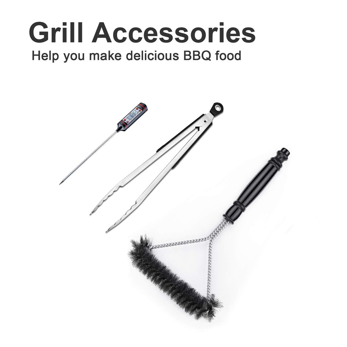 Kingkong 7130 bundle includes brush, tongs, and thermometer for easy cleanup