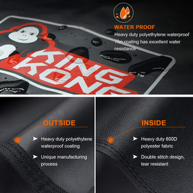 Kingkong gas cover's water-repellent polyester shields grill from rain.