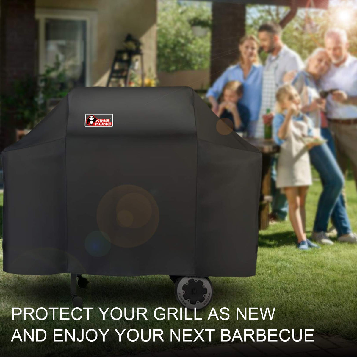 Kingkong grill cover with Genesis Silver A/B compatibility shields from rain and dust.