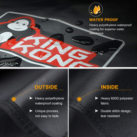 Kingkong cover feature: large Velcro straps secure the fit on windy days.