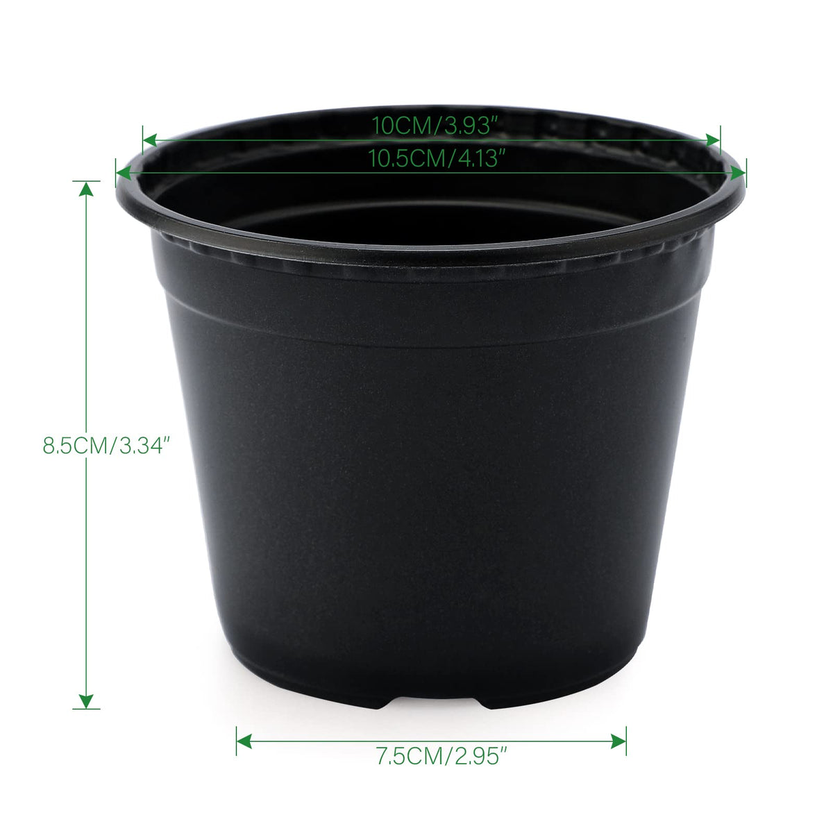 Kinglake 4-inch plastic pot bottom with drain holes for moisture control.