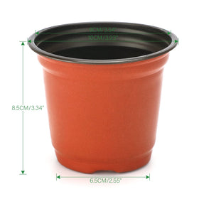 Kinglake 4-inch plastic pot side view for durable, reusable seedling containers.