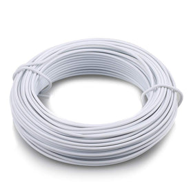KINGLAKE 66ft wire coil with white plastic coating for versatile garden support.
