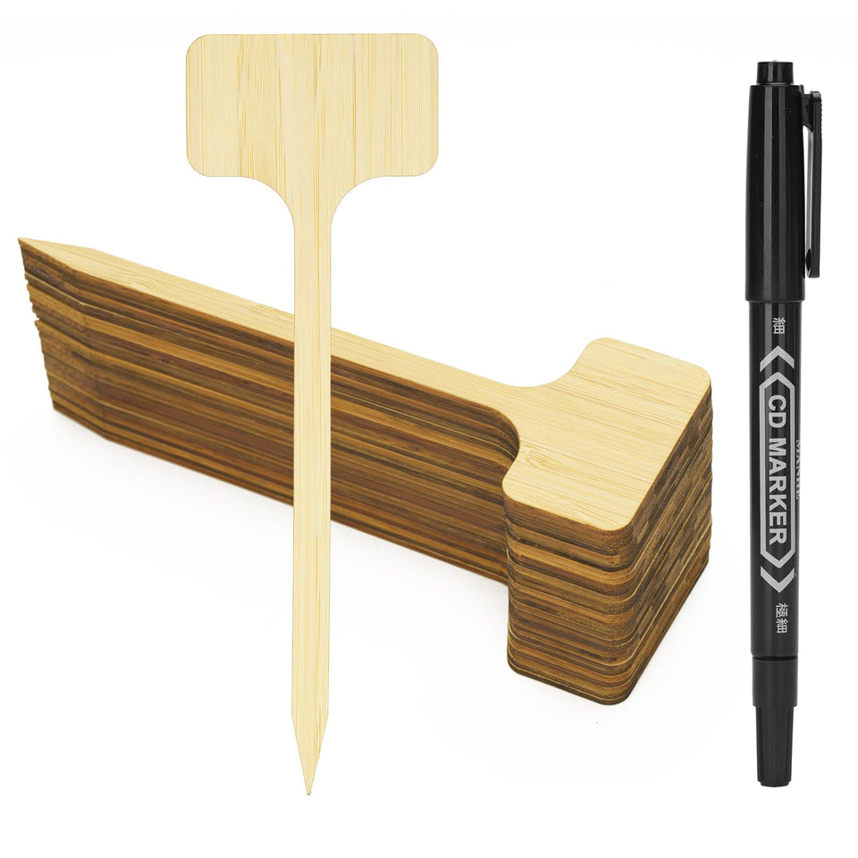 KINGLAKE bamboo plant label 7inch with pointed tip for easy soil insertion.