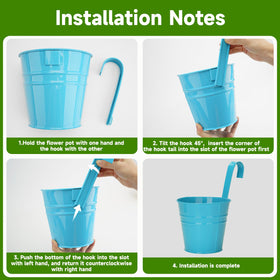 Kinglake pot features detachable hook for easy hanging and repositioning.