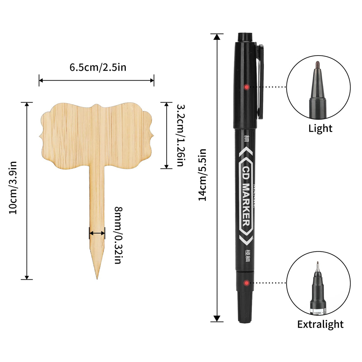 Kinglake bamboo label marker pen provides smooth writing in garden tasks