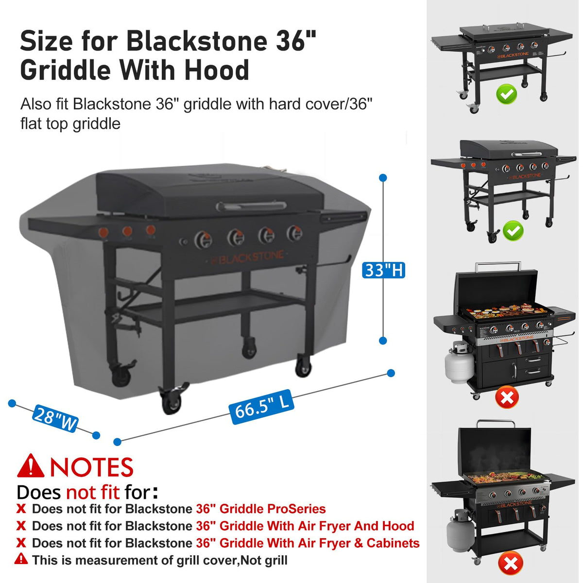 KINGLY 800D tear-resistant material shields the grill during outdoor use