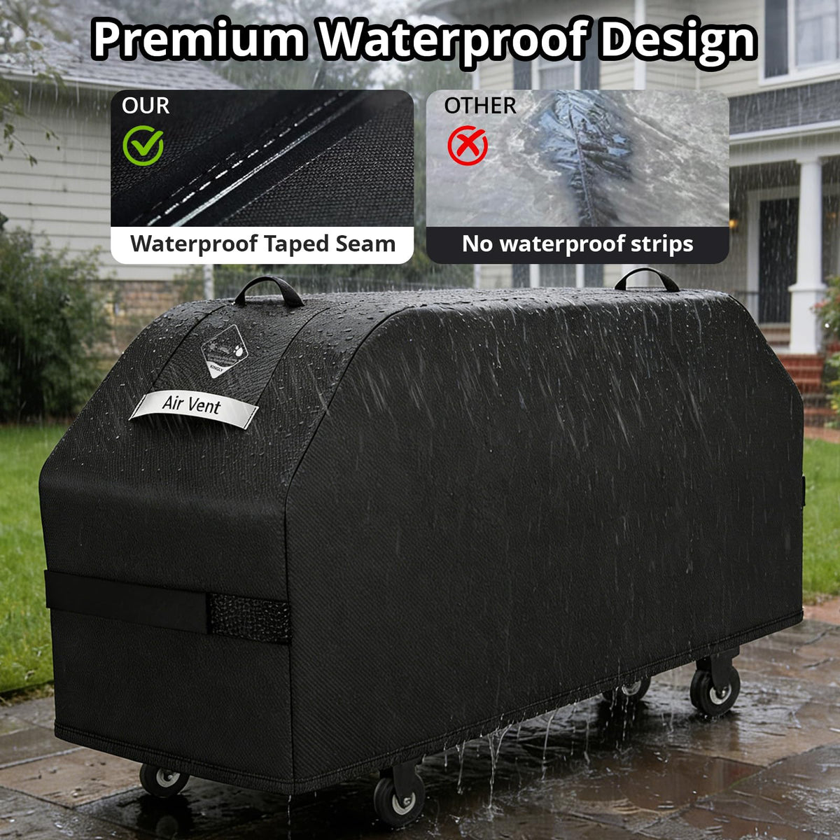 KINGLY windproof straps keep the cover secure during storms