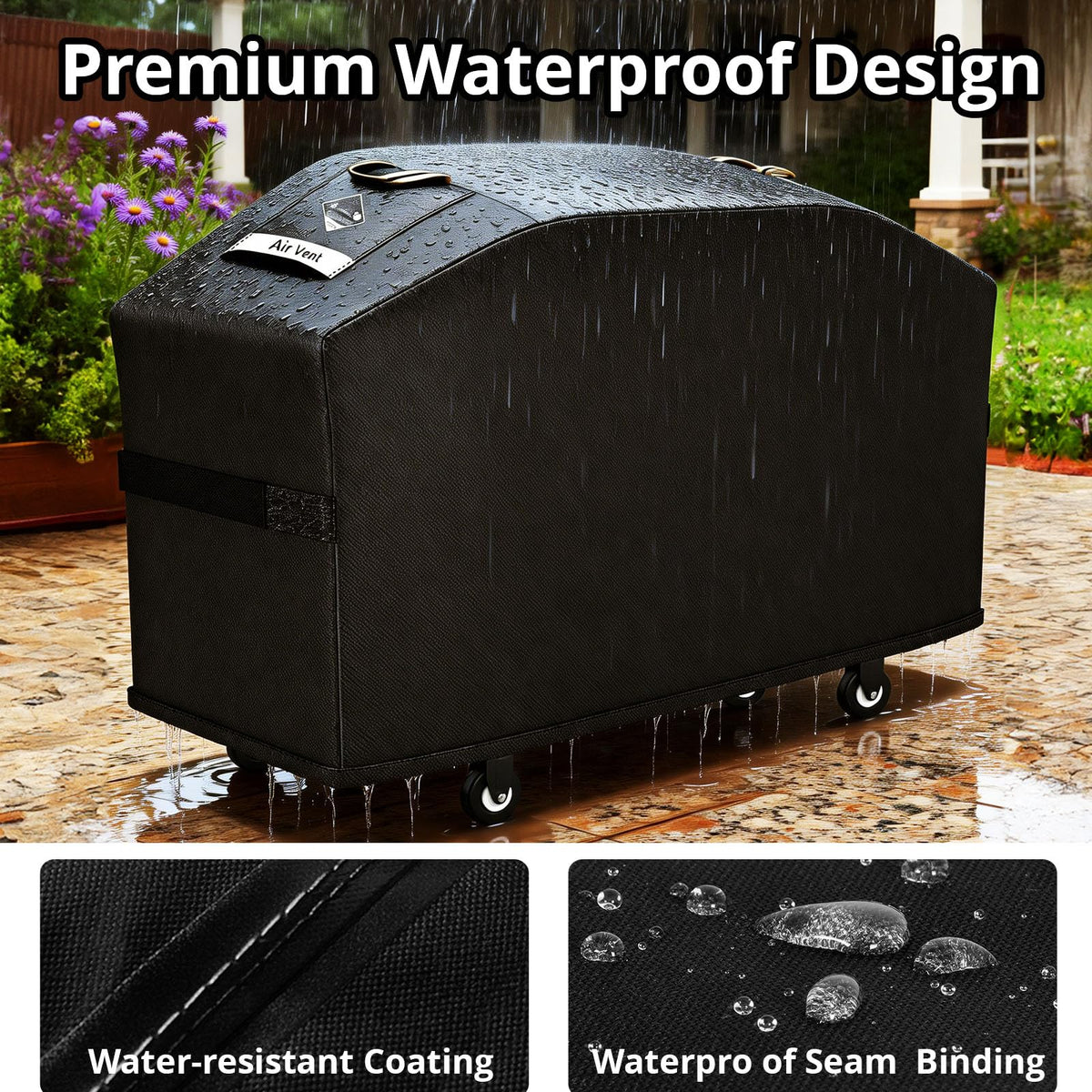 KINGLY adjustable straps secure the cover against strong winds