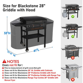 Kingly griddle cover tear-resistant 800D material withstands heavy use
